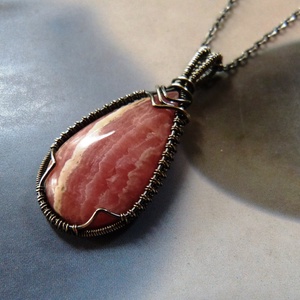 Rodokrozit ezüst nyaklánc  -  - Meska.hu