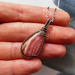 Rodokrozit ezüst nyaklánc  -  - Meska.hu