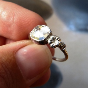 Hegyikristály ezüst gyűrű virágokkal -  - Meska.hu