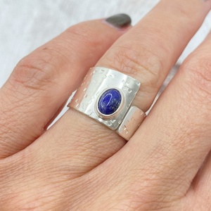 Lápisz lazuli ezüst gyűrű  - ékszer - gyűrű - statement gyűrű - Meska.hu