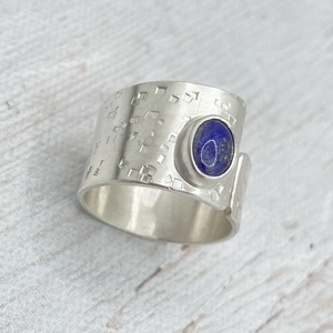 Lápisz lazuli ezüst gyűrű  - ékszer - gyűrű - statement gyűrű - Meska.hu