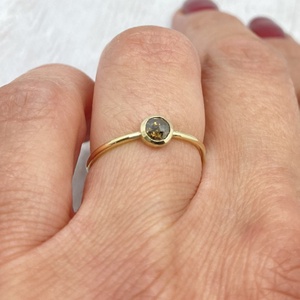 Arany gyűrű barna gyémánttal (14K) - ékszer - gyűrű - szoliter gyűrű - Meska.hu