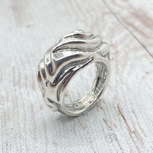 Hullámok ezüst gyűrű , Ékszer, Gyűrű, Statement gyűrű, Ékszerkészítés, Ötvös, MESKA