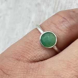 Krizopráz ezüst gyűrű  - ékszer - gyűrű - kerek gyűrű - Meska.hu