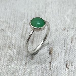 Krizopráz ezüst gyűrű  - ékszer - gyűrű - kerek gyűrű - Meska.hu