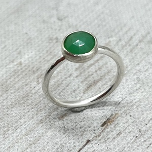 Krizopráz ezüst gyűrű  - ékszer - gyűrű - kerek gyűrű - Meska.hu