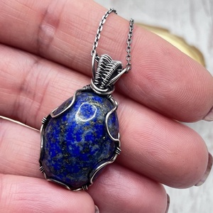 Lápisz lazuli ezüst nyaklánc  - ékszer - nyaklánc - medálos nyaklánc - Meska.hu