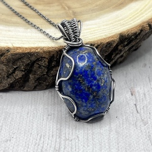 Lápisz lazuli ezüst nyaklánc  - ékszer - nyaklánc - medálos nyaklánc - Meska.hu