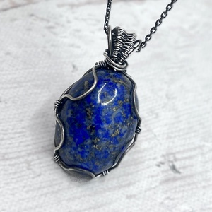 Lápisz lazuli ezüst nyaklánc  - ékszer - nyaklánc - medálos nyaklánc - Meska.hu