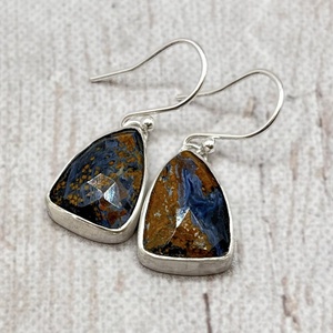 Pietersite ezüst fülbevaló, Ékszer, Fülbevaló, Lógó fülbevaló, Ékszerkészítés, Ötvös, MESKA