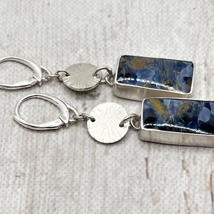 Pietersite ezüst fülbevaló 2. - ékszer - fülbevaló - lógó fülbevaló - Meska.hu