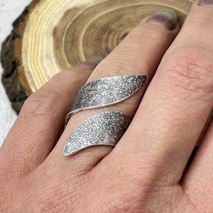 Rusztikus széles ezüst gyűrű  - ékszer - gyűrű - statement gyűrű - Meska.hu