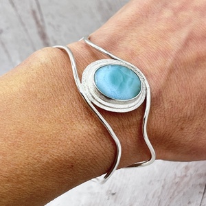 Larimár ezüst karperec - ékszer - karkötő - karperec - Meska.hu