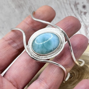 Larimár ezüst karperec - ékszer - karkötő - karperec - Meska.hu