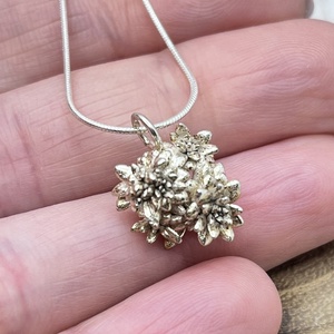 Pozsgás növényke ezüst nyaklánc (nagy) - ékszer - nyaklánc - medál - Meska.hu