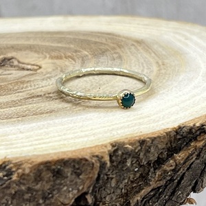 Zöld achát arany gyűrű  (14K) - ékszer - gyűrű - szoliter gyűrű - Meska.hu