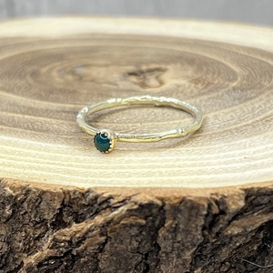 Zöld achát arany gyűrű  (14K) - ékszer - gyűrű - szoliter gyűrű - Meska.hu