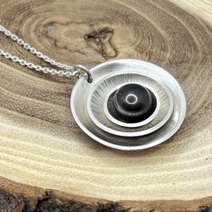 Fekete gyöngyös ezüst nyaklánc - Meska.hu