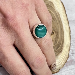 Ezüst gyűrű malachittal - ékszer - gyűrű - szoliter gyűrű - Meska.hu