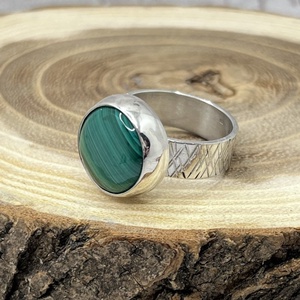 Ezüst gyűrű malachittal - Meska.hu