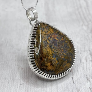 Mátrai achát ezüst nyaklánc  - ékszer - nyaklánc - statement nyaklánc - Meska.hu