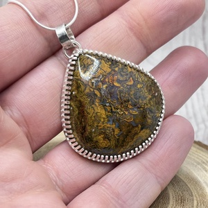 Mátrai achát ezüst nyaklánc  - ékszer - nyaklánc - statement nyaklánc - Meska.hu