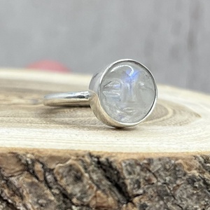 Telihold ezüst gyűrű holdkővel - ékszer - gyűrű - szoliter gyűrű - Meska.hu