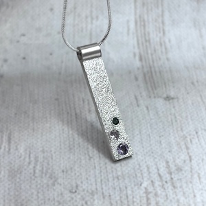 Zafír-ametiszt ezüst nyaklánc - ékszer - nyaklánc - medál - Meska.hu