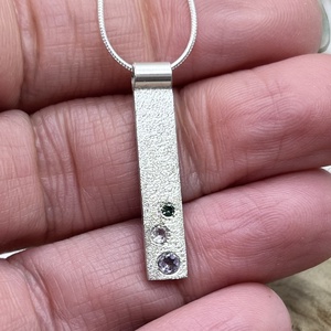 Zafír-ametiszt ezüst nyaklánc - ékszer - nyaklánc - medál - Meska.hu