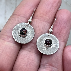 Fekete opál ezüst fülbevaló - ékszer - fülbevaló - lógó fülbevaló - Meska.hu