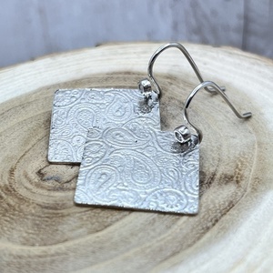 Paisley mintás ezüst fülbevaló - ékszer - fülbevaló - lógó fülbevaló - Meska.hu