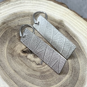 Levélerezet mintás ezüst fülbevaló, hosszú, Ékszer, Fülbevaló, Lógó fülbevaló, Ékszerkészítés, Ötvös, MESKA