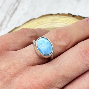 Larimár ezüst gyűrű  - ékszer - gyűrű - statement gyűrű - Meska.hu