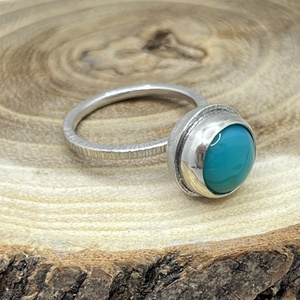 Krizopráz ezüst gyűrű  - ékszer - gyűrű - kerek gyűrű - Meska.hu