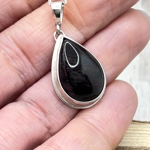 Gránát ezüst nyaklánc - ékszer - nyaklánc - medál - Meska.hu