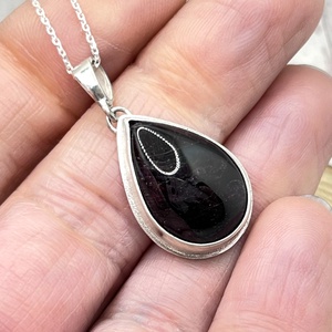 Gránát ezüst nyaklánc - ékszer - nyaklánc - medál - Meska.hu