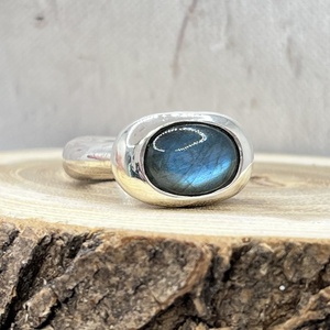 Ezüst gyűrű labradorittal - Meska.hu