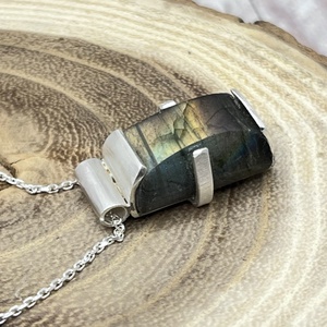 Labradorit ezüst nyaklánc - ékszer - nyaklánc - medál - Meska.hu