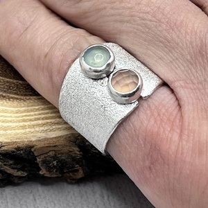 Kalcedon ezüst gyűrű  - ékszer - gyűrű - szoliter gyűrű - Meska.hu