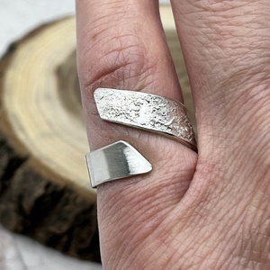 Széles ezüst gyűrű  - ékszer - gyűrű - statement gyűrű - Meska.hu