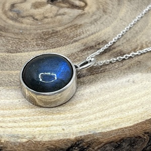 Labradorit ezüst nyaklánc - ékszer - nyaklánc - medál - Meska.hu