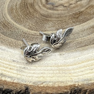 Levél ezüst bedugós fülbevaló , Ékszer, Fülbevaló, Pötty fülbevaló, Ékszerkészítés, Ötvös, MESKA