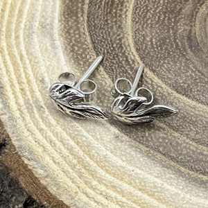 Levél ezüst bedugós fülbevaló  - ékszer - fülbevaló - pötty fülbevaló - Meska.hu