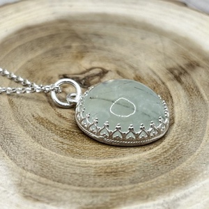 Prehnit ezüst nyaklánc  - ékszer - nyaklánc - statement nyaklánc - Meska.hu