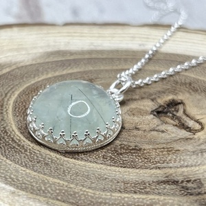 Prehnit ezüst nyaklánc  - Meska.hu