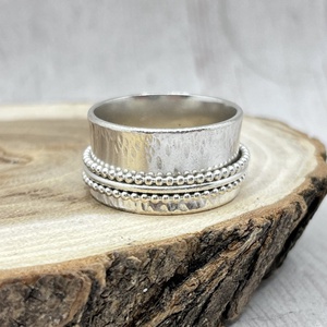 Pörgethető sterling ezüst gyűrű � meditációs spinner gyűrű - ékszer - gyűrű - statement gyűrű - Meska.hu