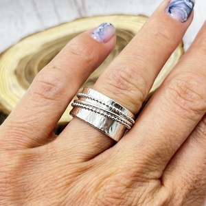 Pörgethető sterling ezüst gyűrű � meditációs spinner gyűrű - ékszer - gyűrű - statement gyűrű - Meska.hu