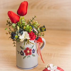 Tulipános, húsvéti asztaldísz szett  - otthon & életmód - dekoráció - asztal és polc dekoráció - asztaldísz - Meska.hu
