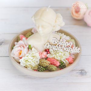 Tavaszi asztaldísz szójagyertyával - otthon & életmód - virágdekoráció - virágdíszek - asztali virágdísz - Meska.hu