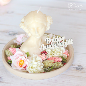 Tavaszi asztaldísz szójagyertyával - otthon & életmód - virágdekoráció - virágdíszek - asztali virágdísz - Meska.hu